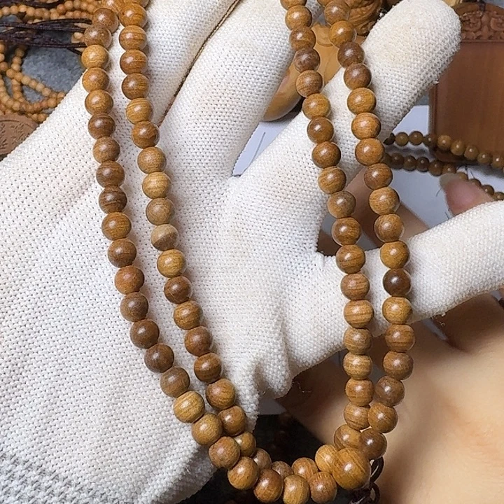 檀香木手串/手链老山檀香黑肉满纹0.6/108檀香王沉