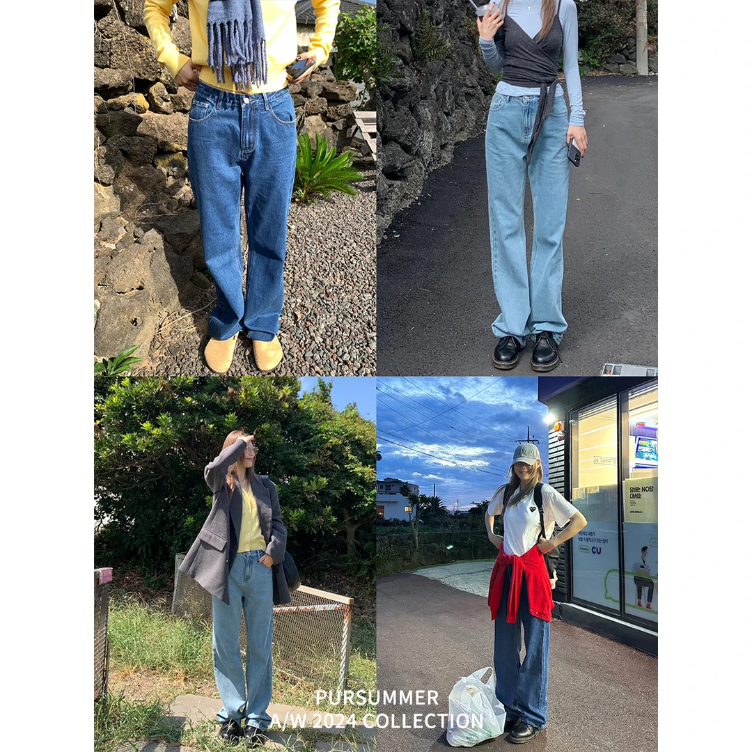 【清清！朴夏Pursummer】 浅蓝色牛仔裤H25702PR43