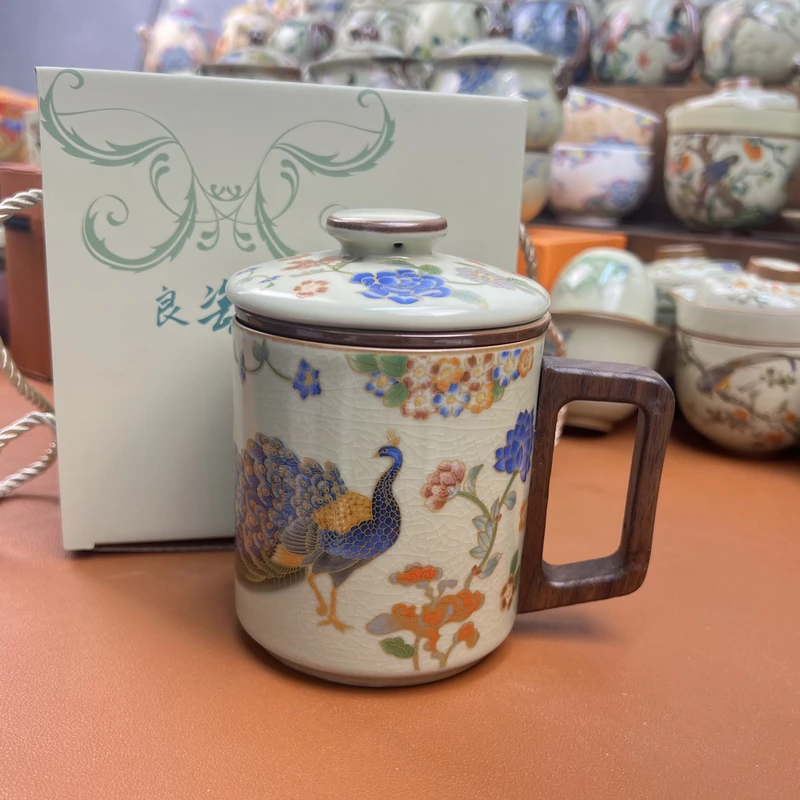 孔雀办公杯大容量礼盒装