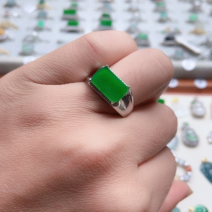 翡翠银S925镶嵌戒指