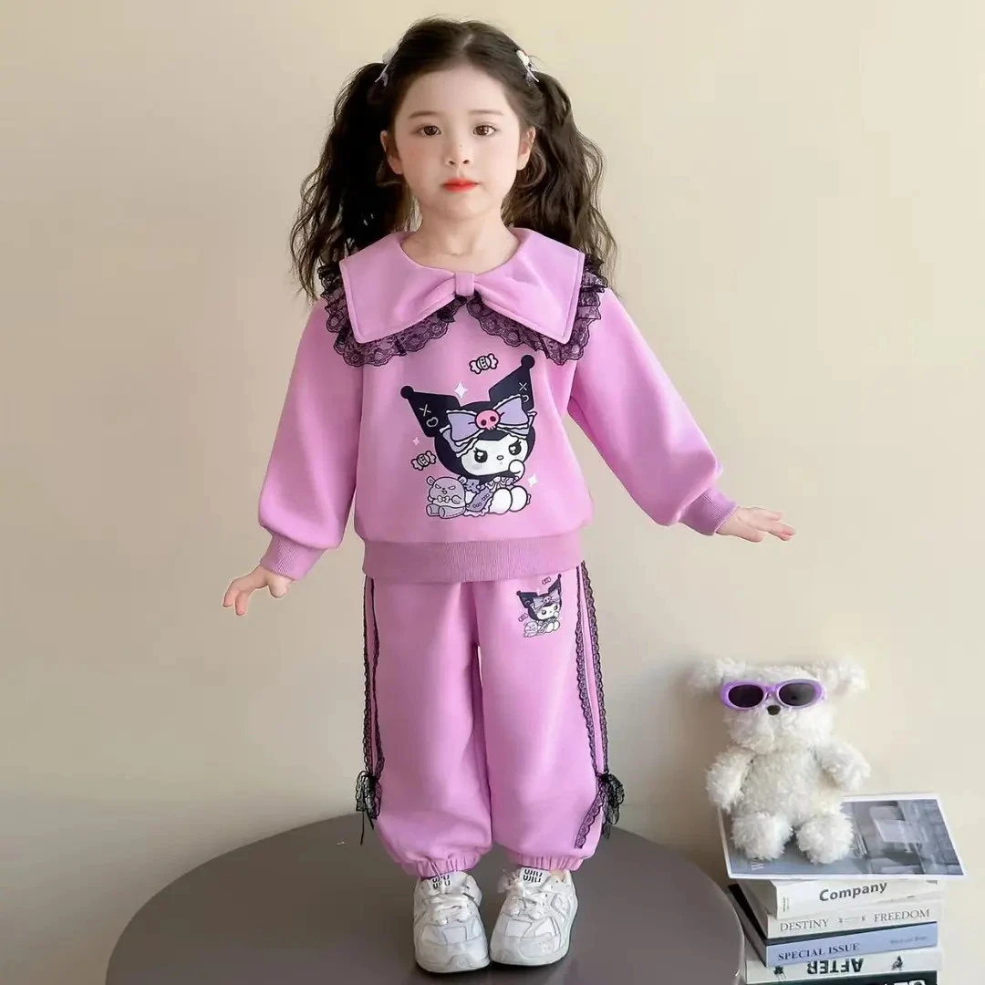 女童套装秋季2025新款可爱小女孩学院风库洛米两件套儿童卡通秋装