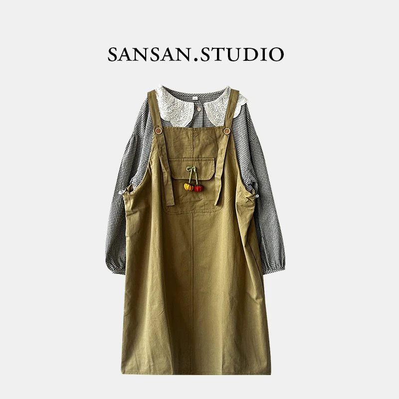 【三三】2025春夏新款背带裙套装女春款女童网红时尚休闲洋气020