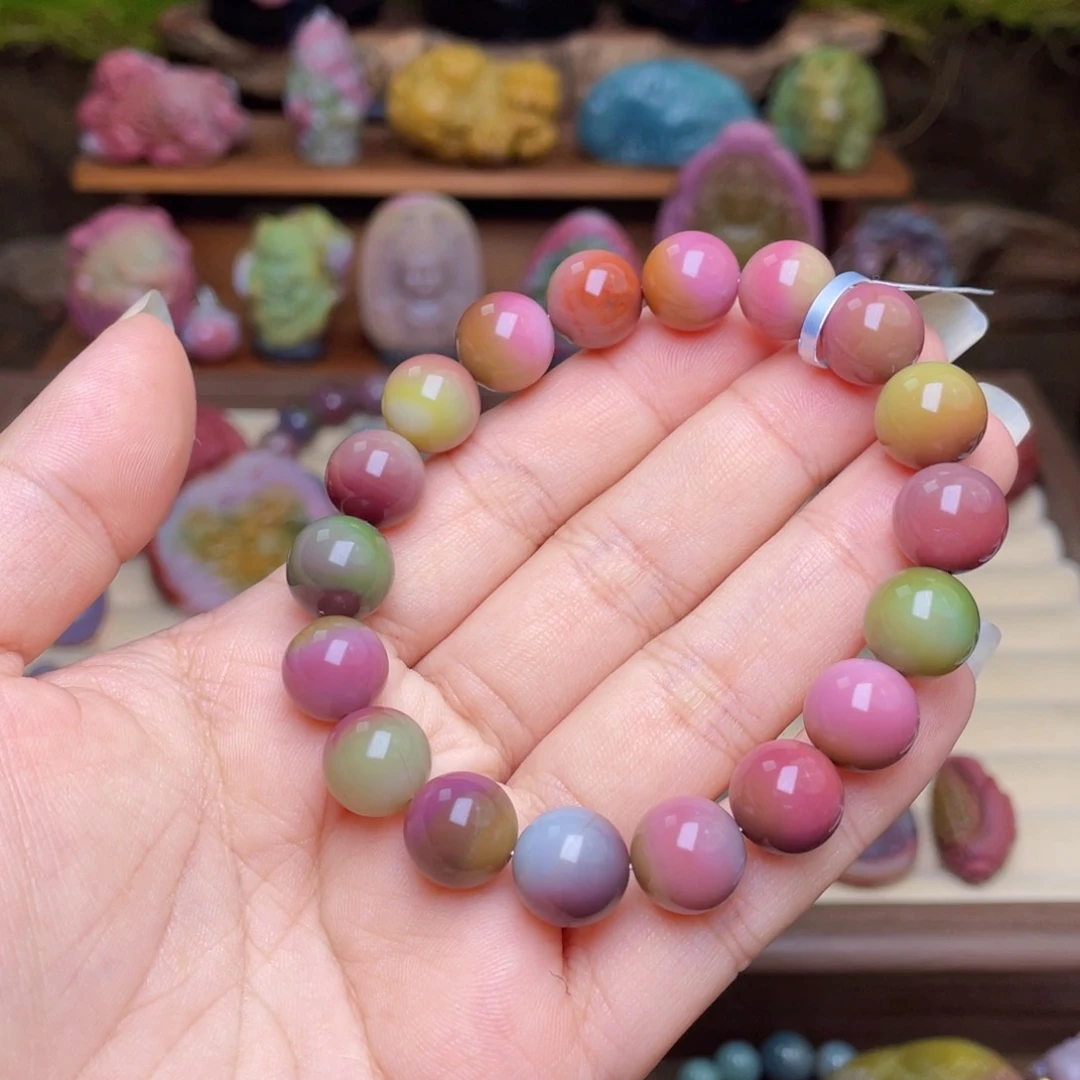 玛瑙/玉髓未镶嵌珠宝半成品t*y盐源玛瑙幻彩光珠