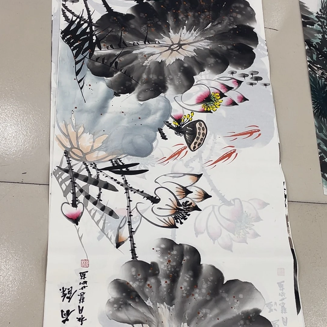 国画纯手绘的花鸟山水