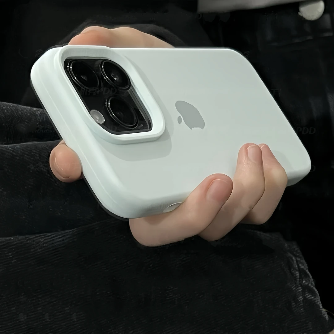 纯白色iPhone16promax手机壳15液态硅胶适用苹果14pro/13保护套12