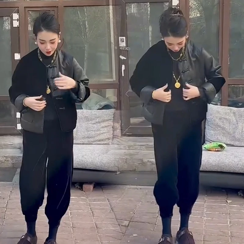 2025秋冬新款时尚显瘦气质网红高档套装女高级百搭宽松大码两件套