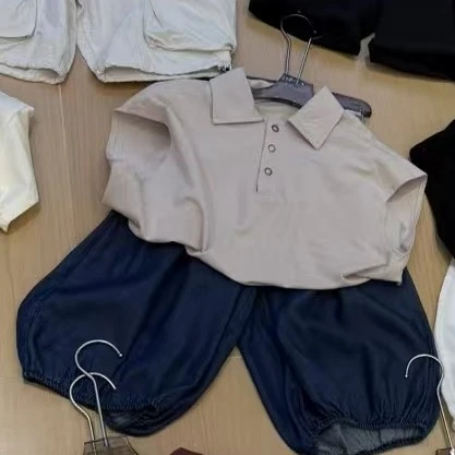 中国风韩版夏款男童衬衫领短袖通用衬衫夏季休闲休闲风男时尚