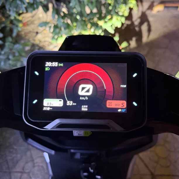 小牛FX/NX风速直上五寸仪表 增加自动感应大灯时间日期、天气、温度