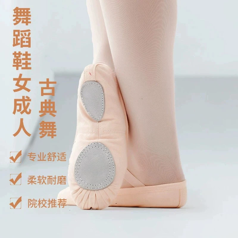 舞蹈鞋儿童舞蹈专用跳舞鞋芭蕾舞鞋肉色成人女童练功鞋软底专业