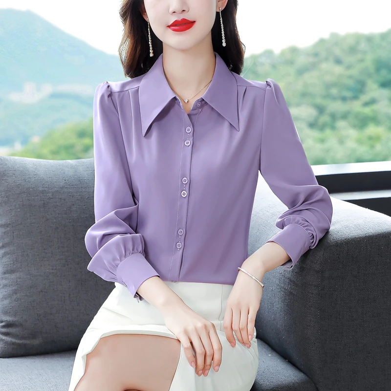 秋装新款衬衫宽松时尚百搭气质显瘦小衫长袖女