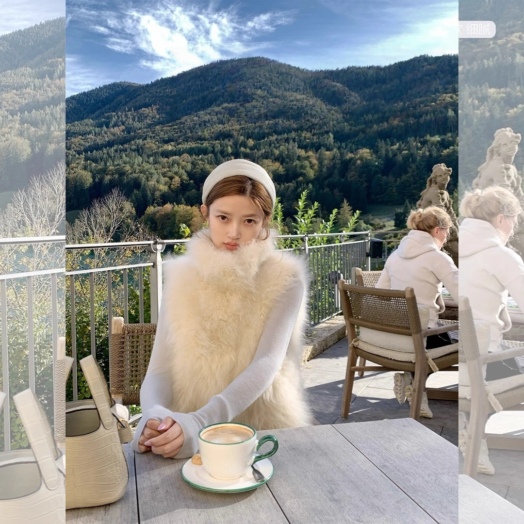 人造皮草 氛围感立体挺括落肩百搭马甲环保仿皮草坎肩马夹外套女