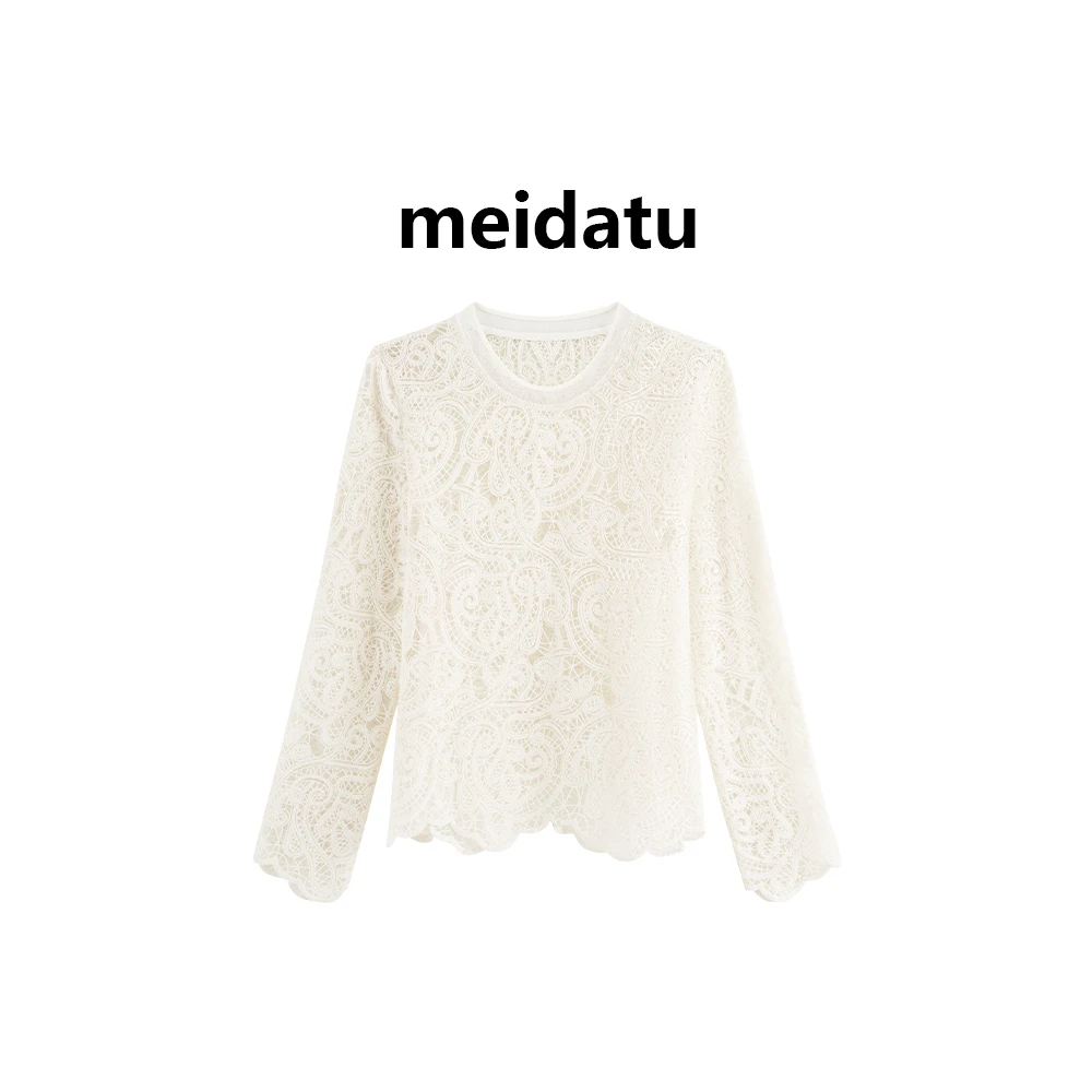 美哒兔（破价款）别致温柔镂空钩花上衣（小个子版）BK3768-27