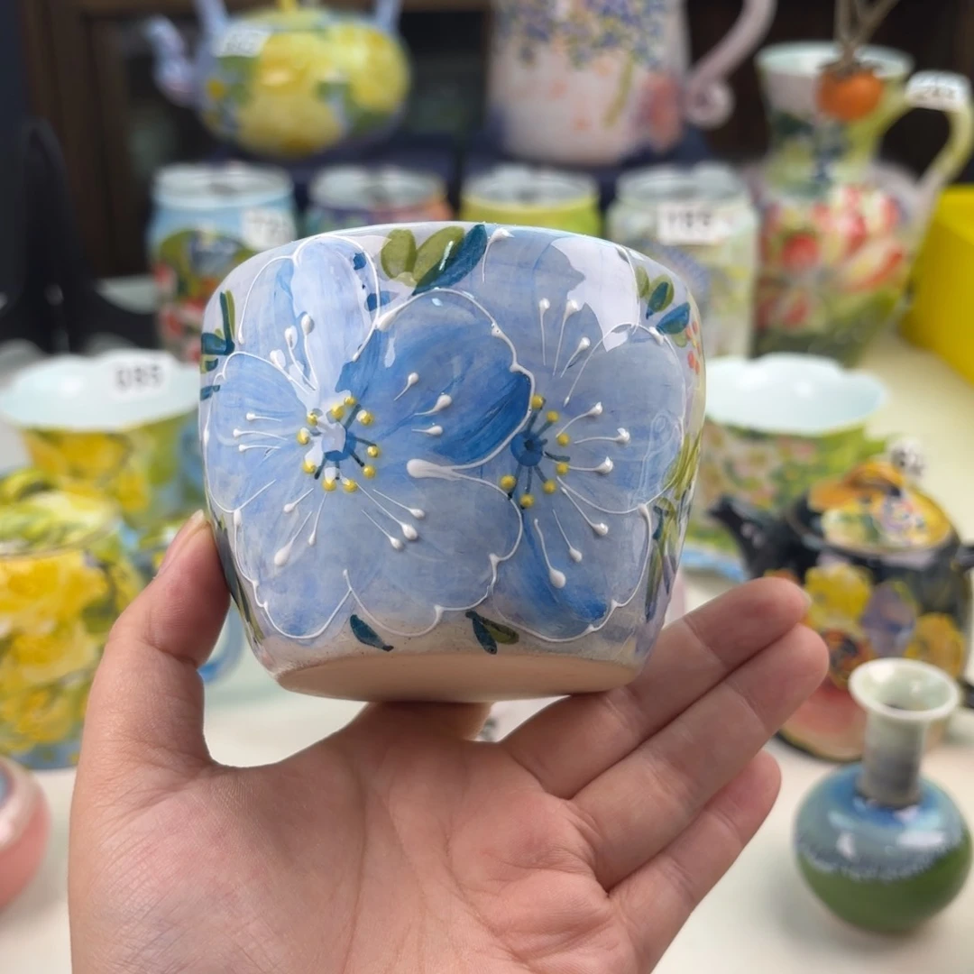 景德镇手绘高温釉下彩陶瓷茶具