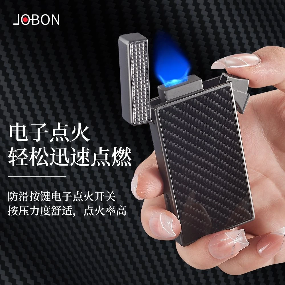 新款JOBON中邦超薄扁火防风打火机充气高档男士送男友老公礼物潮