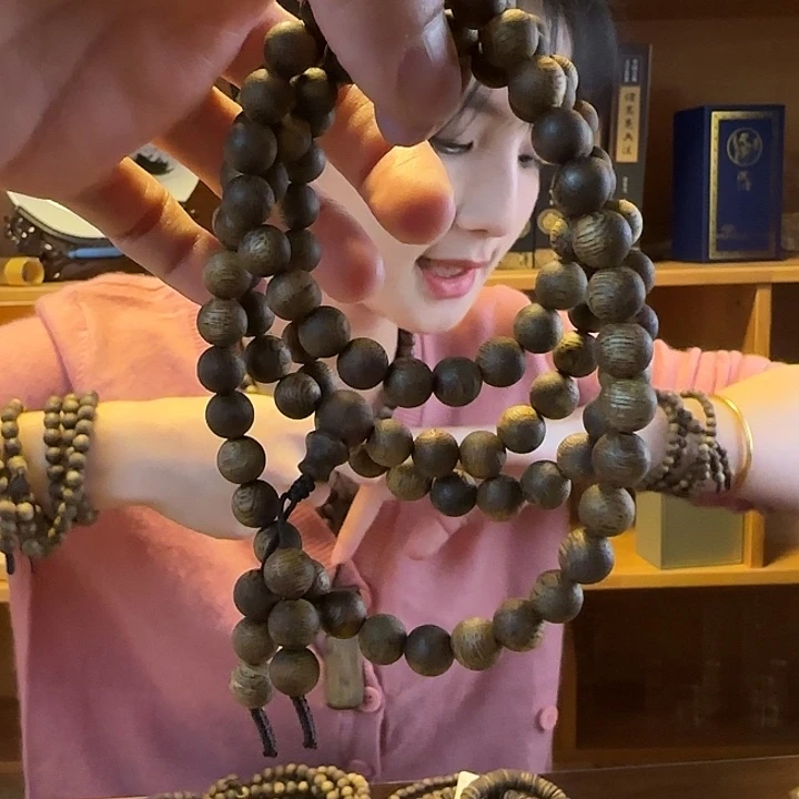 手串沉香海南莺歌绿奇楠08多圈 多样性发其一