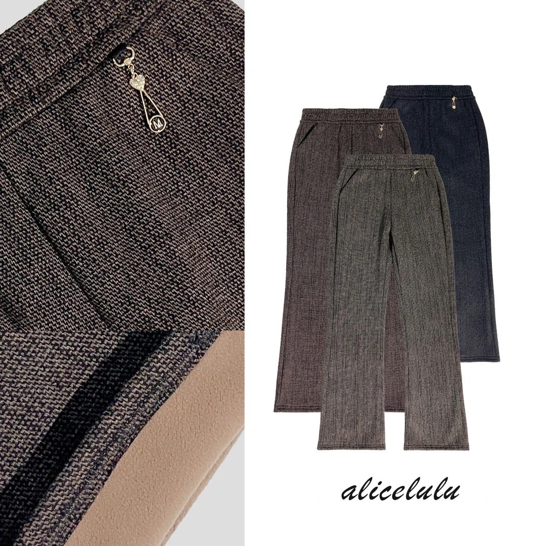 4 ALICE “早八通勤”休闲裤 加厚毛呢 微喇显瘦 S622047T