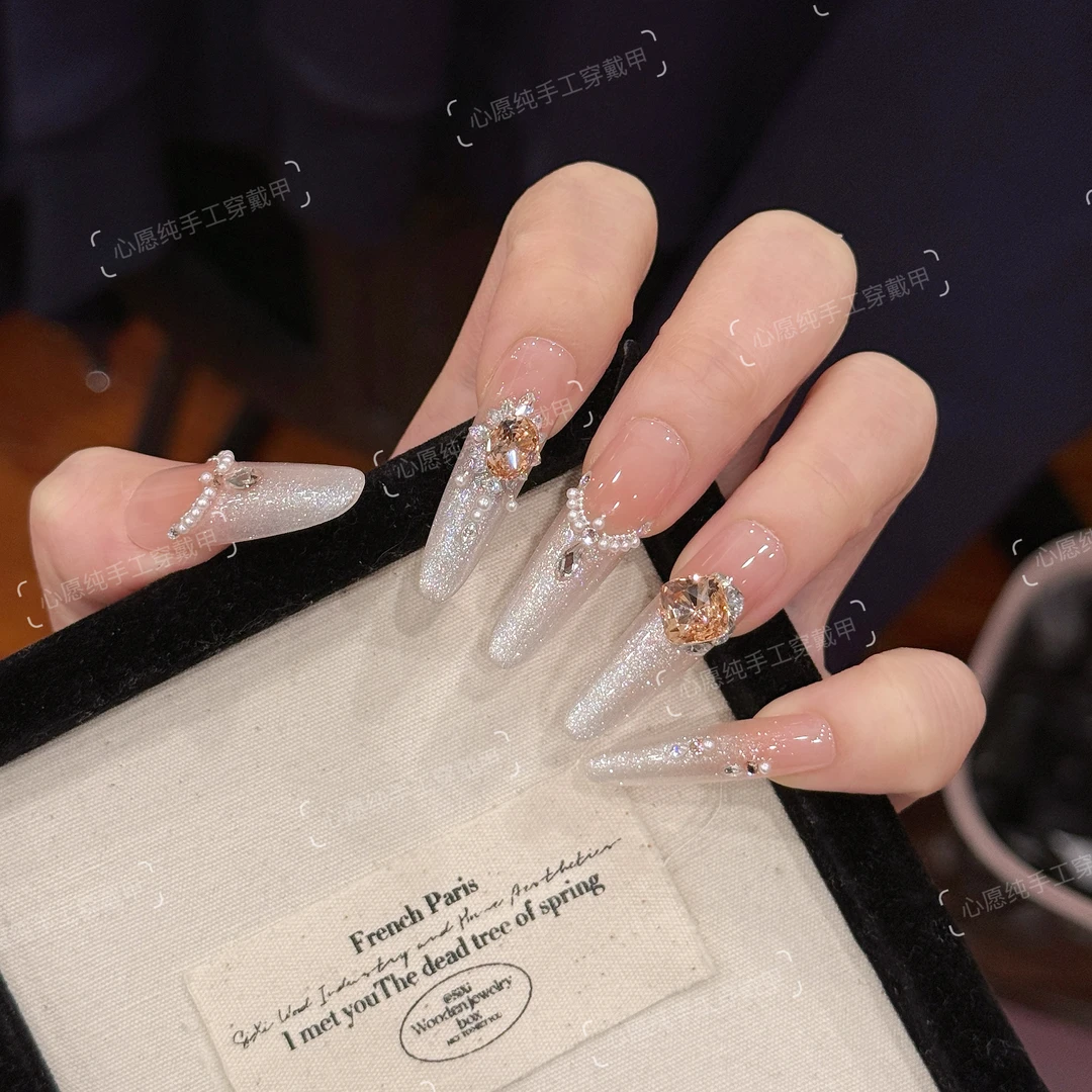 【银箔▪星轨】原创高定猫眼纯手工显白气质百搭穿戴甲