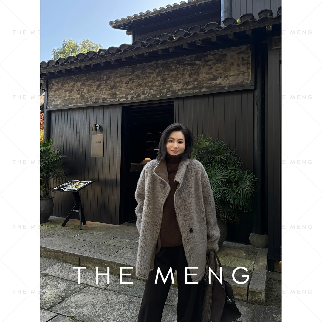 THE MENG【雪国】高克重绵羊毛剪毛中古草草外套#M254M1821