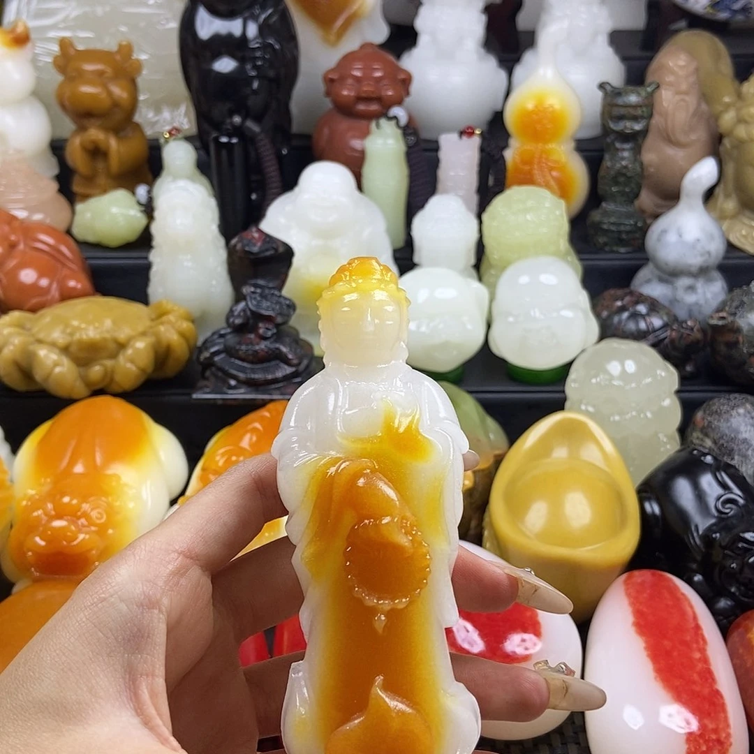 无花朵原石雕刻把件