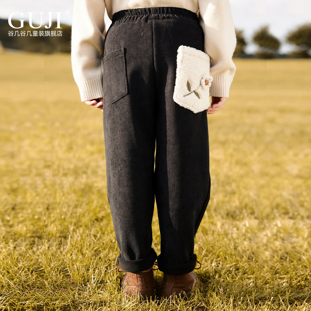 女童裤子秋冬外穿加绒新款童装秋冬小女孩休闲长裤宽松儿童裤