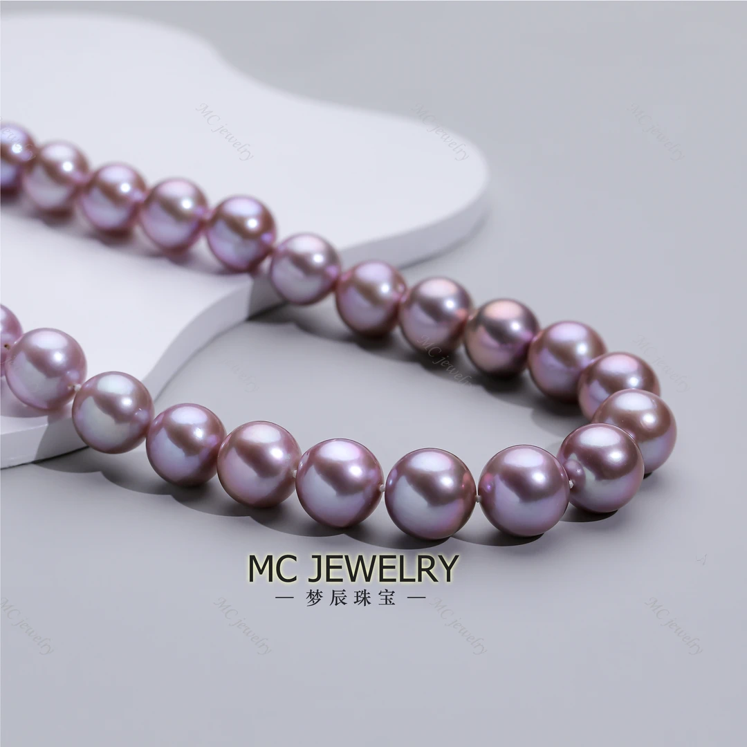 【辰妈镇店之宝】“金标鎏金紫” 国货之光珍珠项链11-14mm GLD证