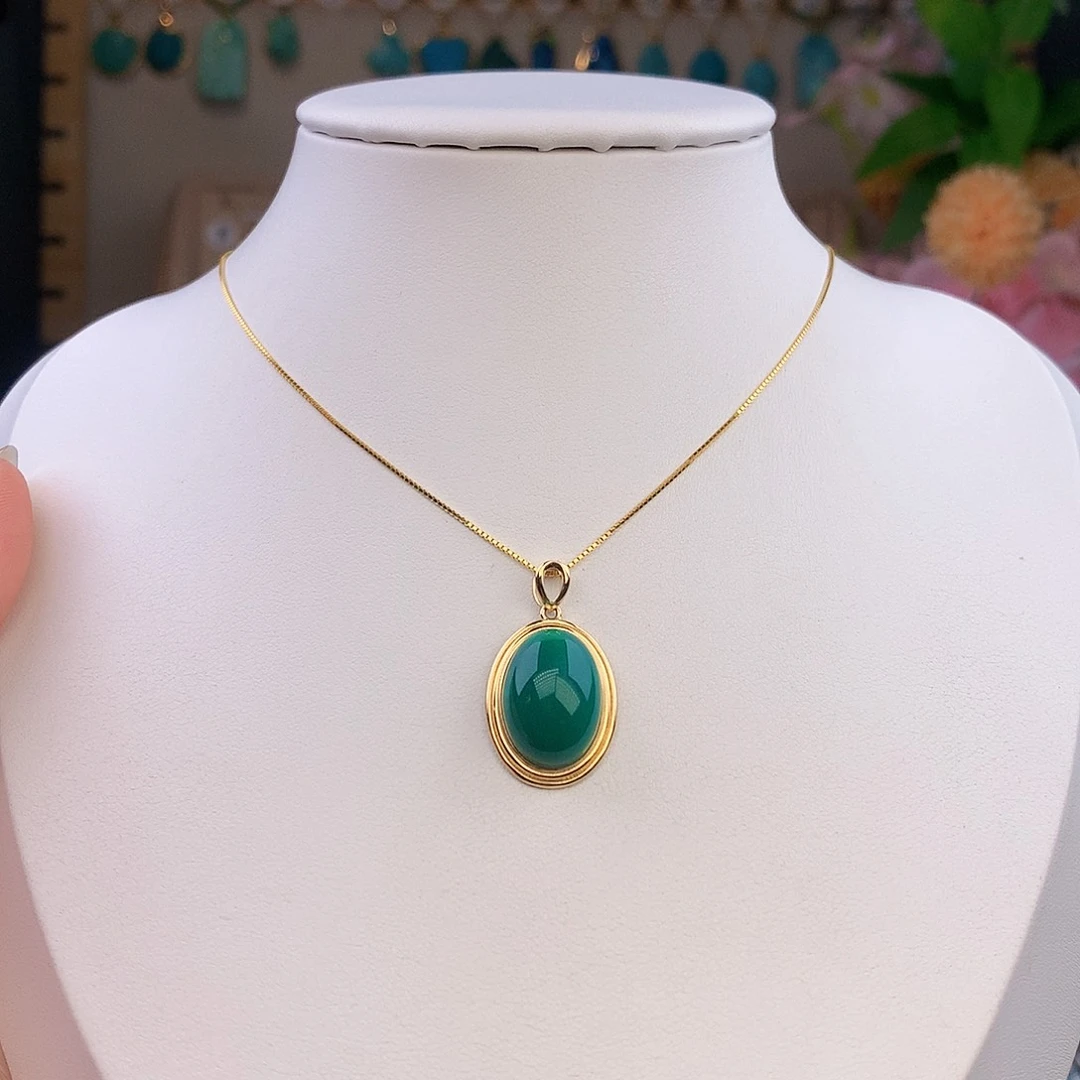 绿松石18K金镶嵌颈饰