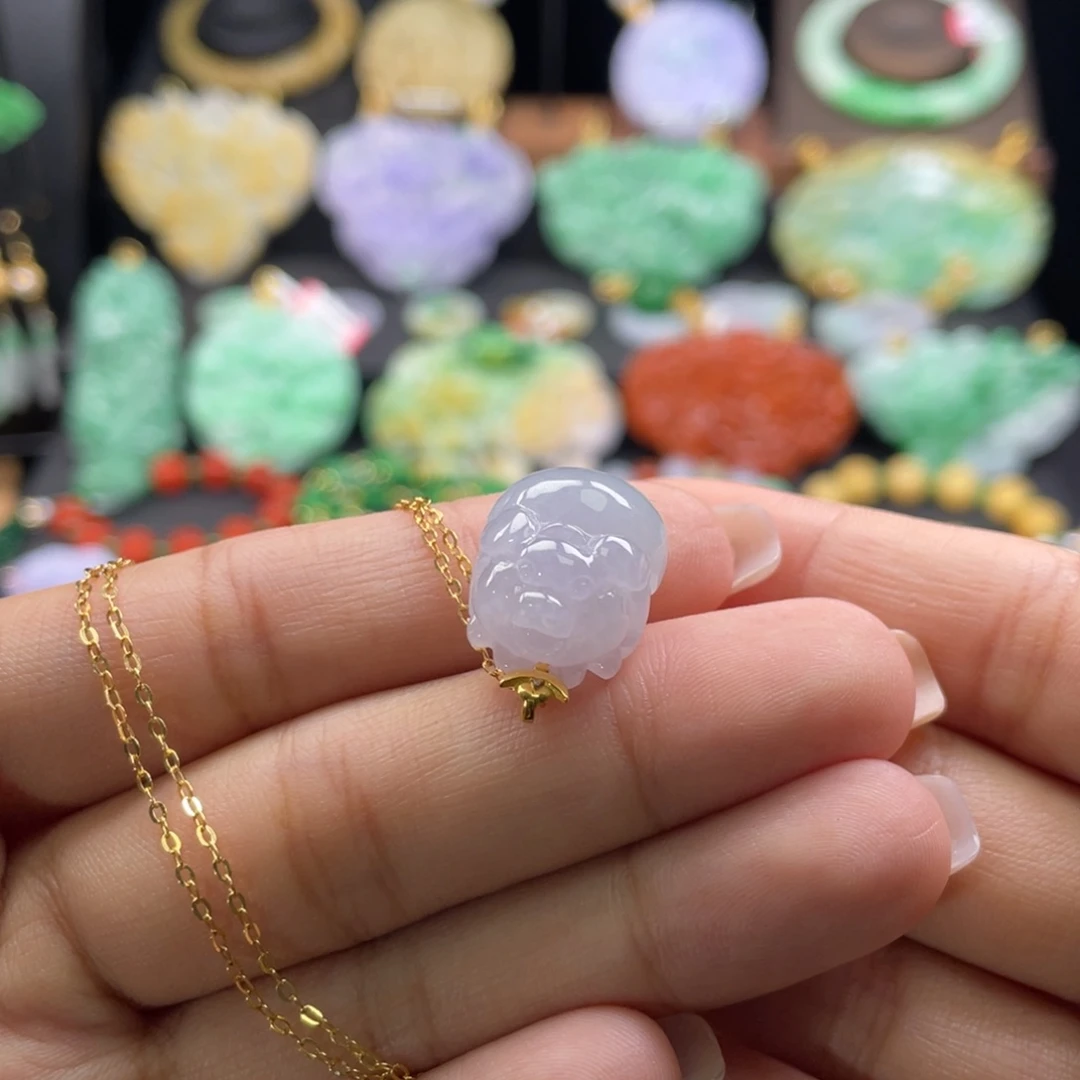 翡翠未镶嵌颈饰代编织