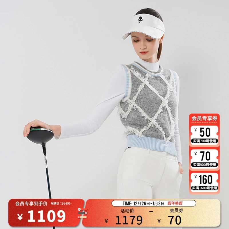 Castelbajac（C牌）高尔夫女装毛背心25秋冬高弹保暖马甲CF252WK025