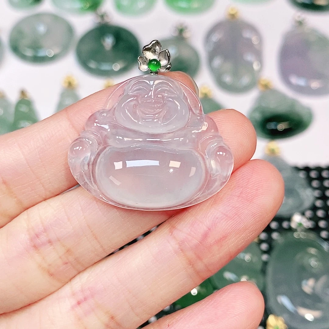 吊坠(不含链)18K金镶嵌翡翠