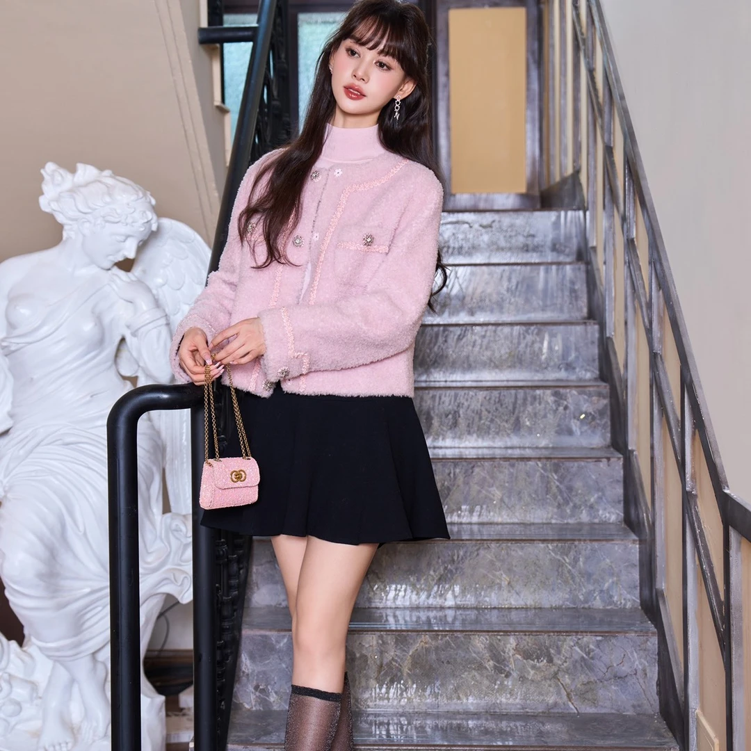 COCOON时尚减龄甜美手工钉珠小香风外套24410AF072063048