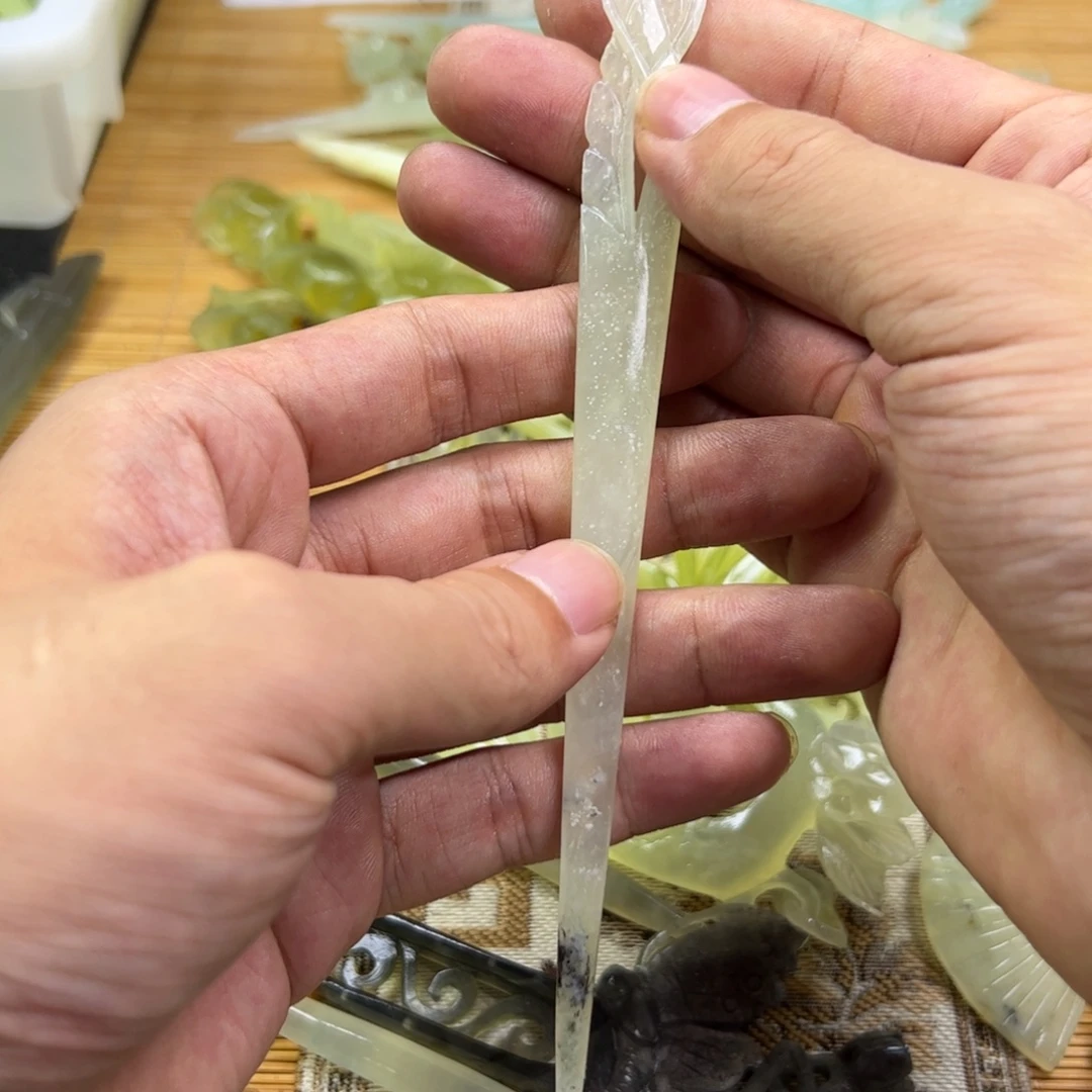 h***6未镶嵌蛇纹石玉发簪