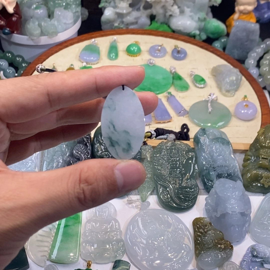 翡翠未镶嵌吊坠(不含链)无事牌