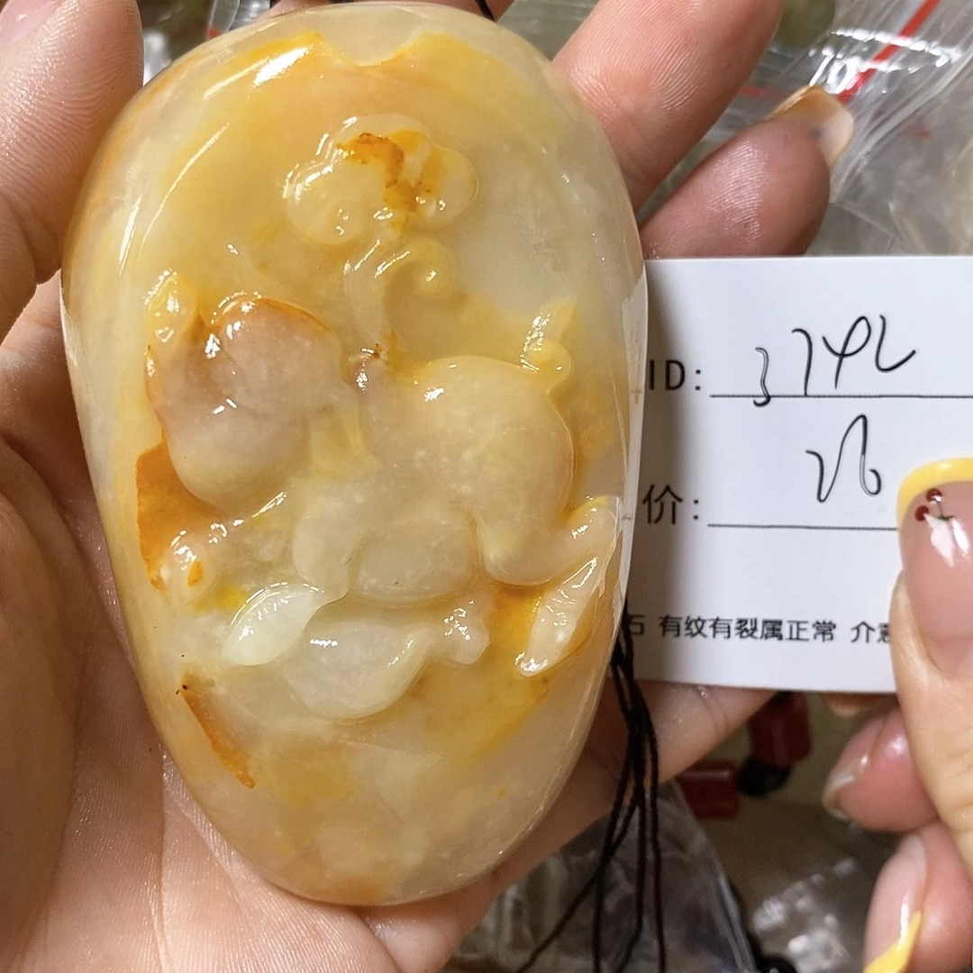 石材用****2古青石手把件