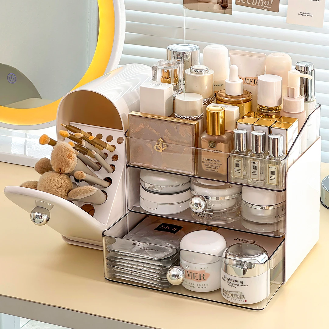【唯兮】化妆品收纳盒斜插式防尘化妆刷收纳筒梳妆台桌面口红置物架