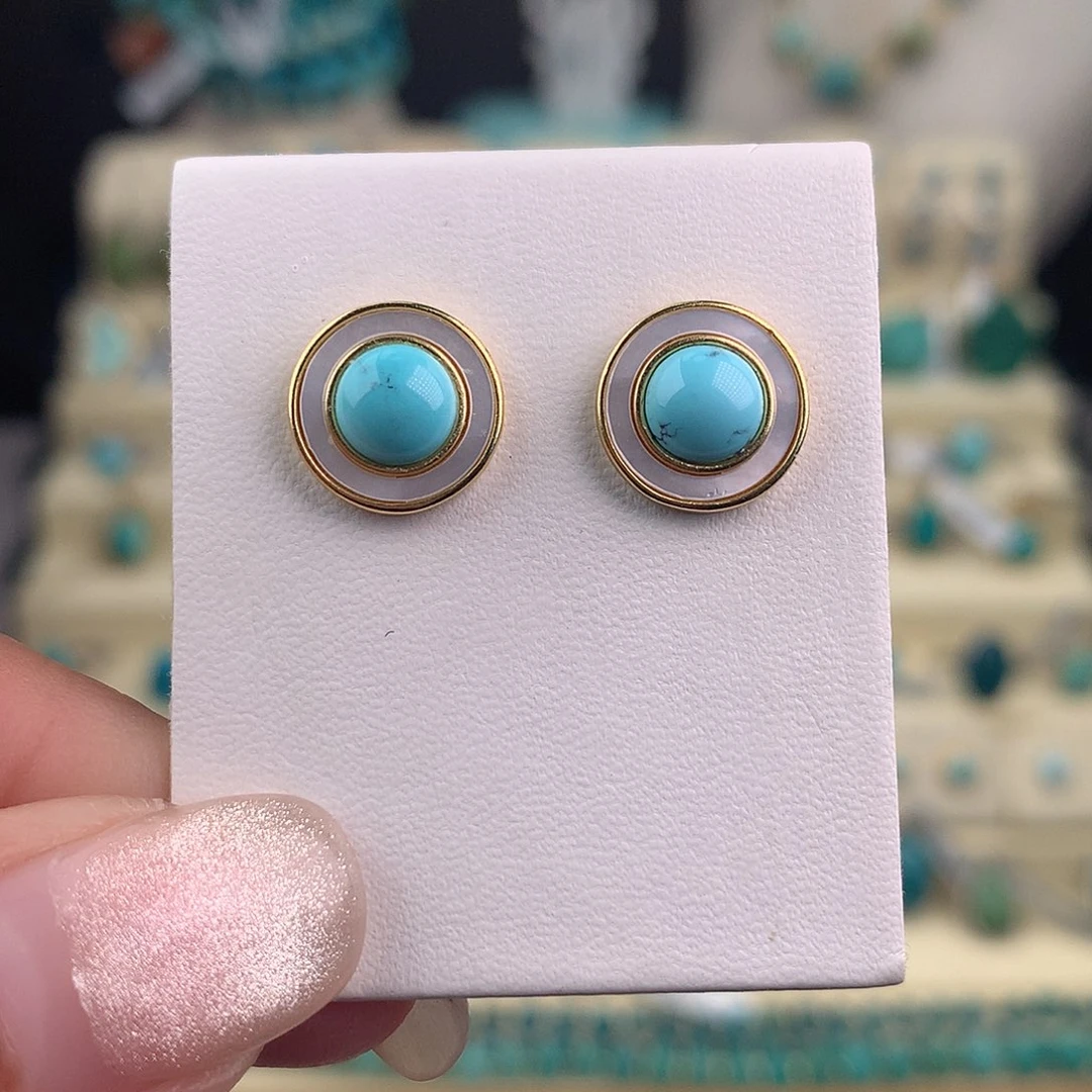 绿松石银S925镶嵌戒指