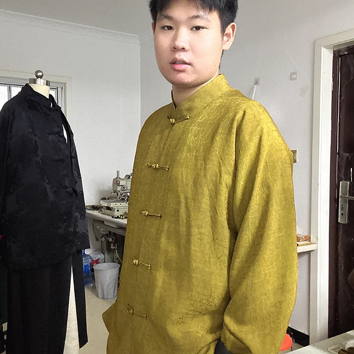 新麻先生2025新款龟裂纹上衣纯人工手工盘口中式外套