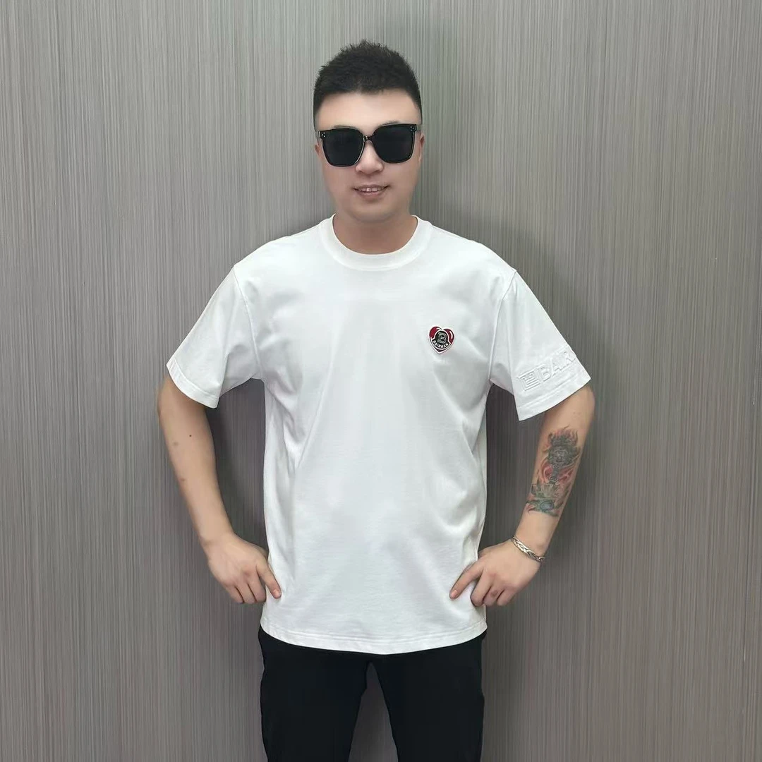 【7101】早秋新款打底时尚男士定制简约圆领T恤百搭宽松半袖款