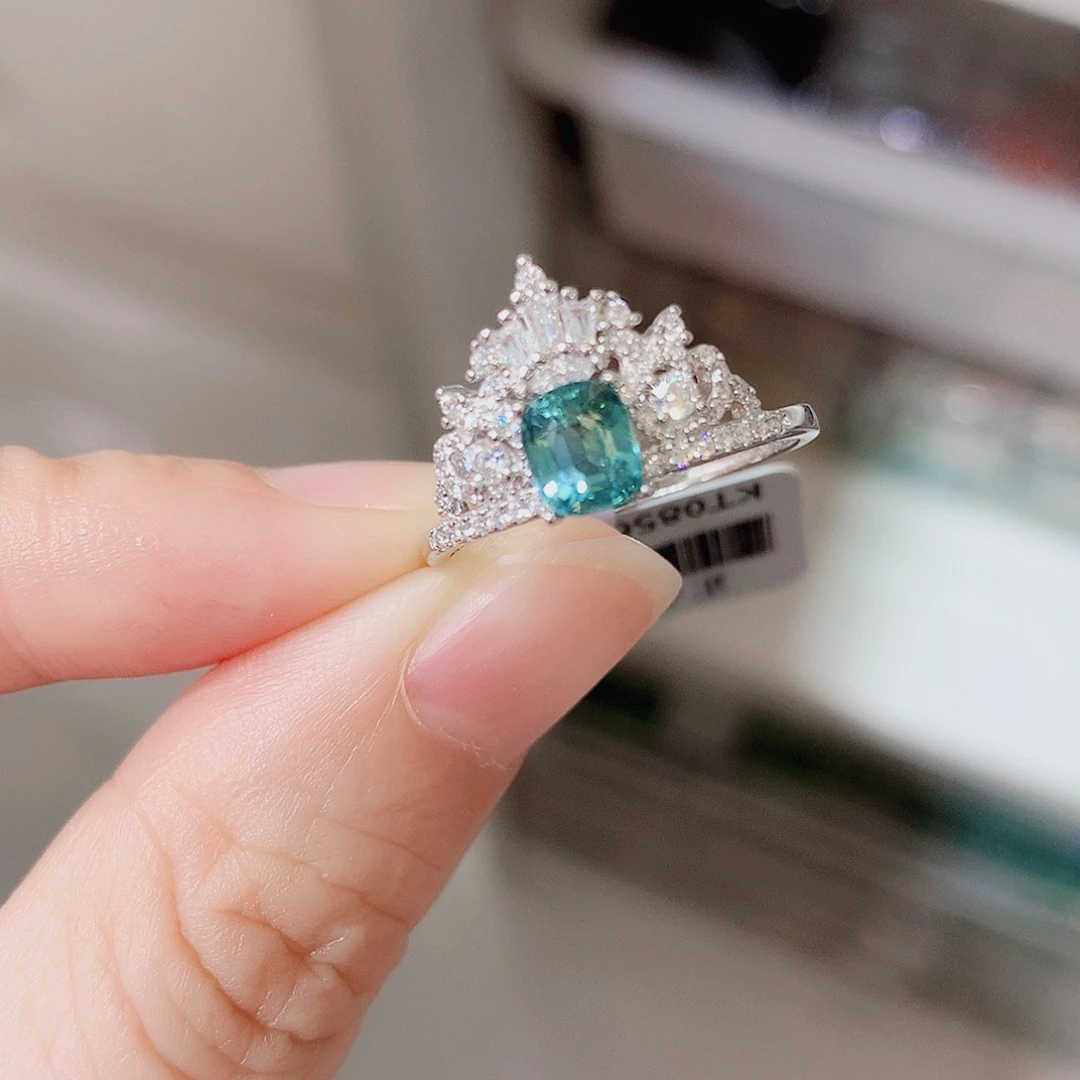 银S925镶嵌戒指碧玺