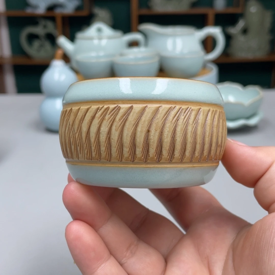 瓷赵琳老师重工鼓杯带礼盒