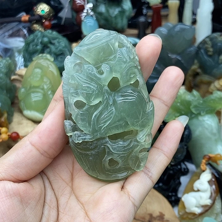 岫玉未镶嵌手把件