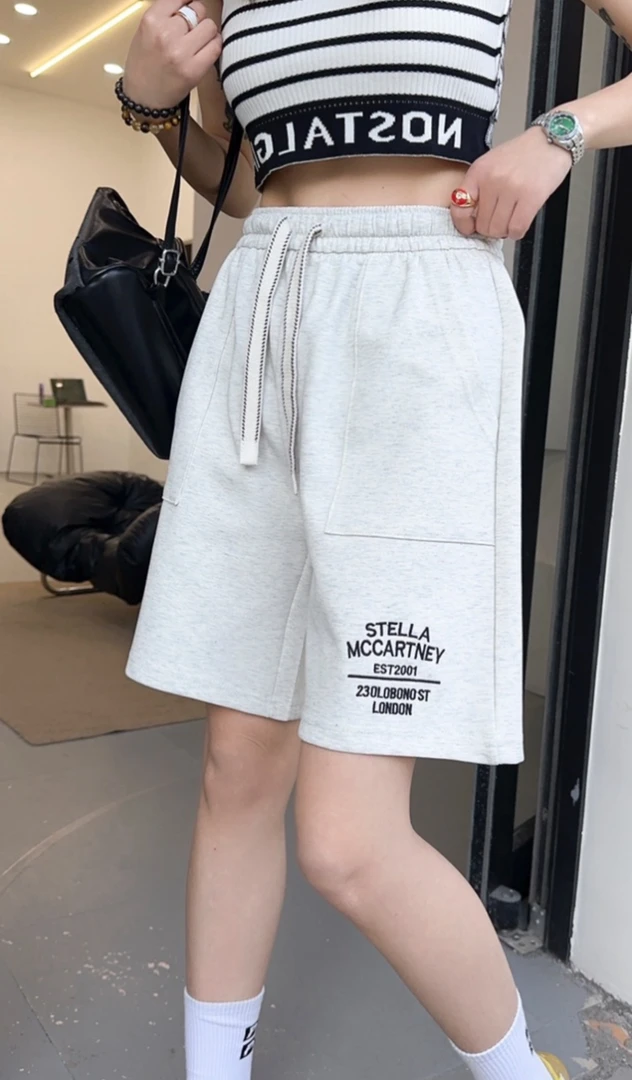 格姐家~潮牌棉五分刺绣字母女士短裤25330