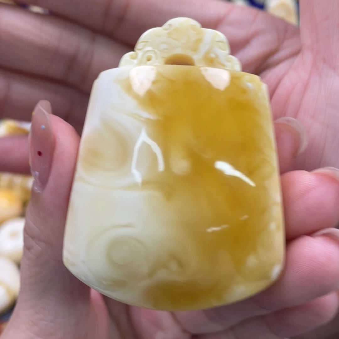 蜜蜡未镶嵌裸石琥珀蜜蜡牌子吊坠