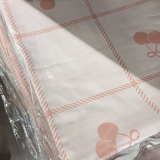 竹子纤维盖毯粉色樱桃