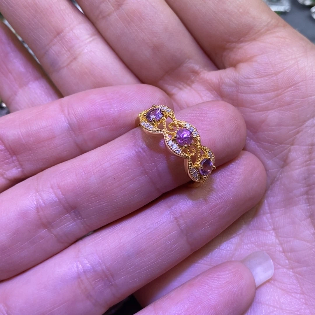 石榴石戒指银S925镶嵌锦****张