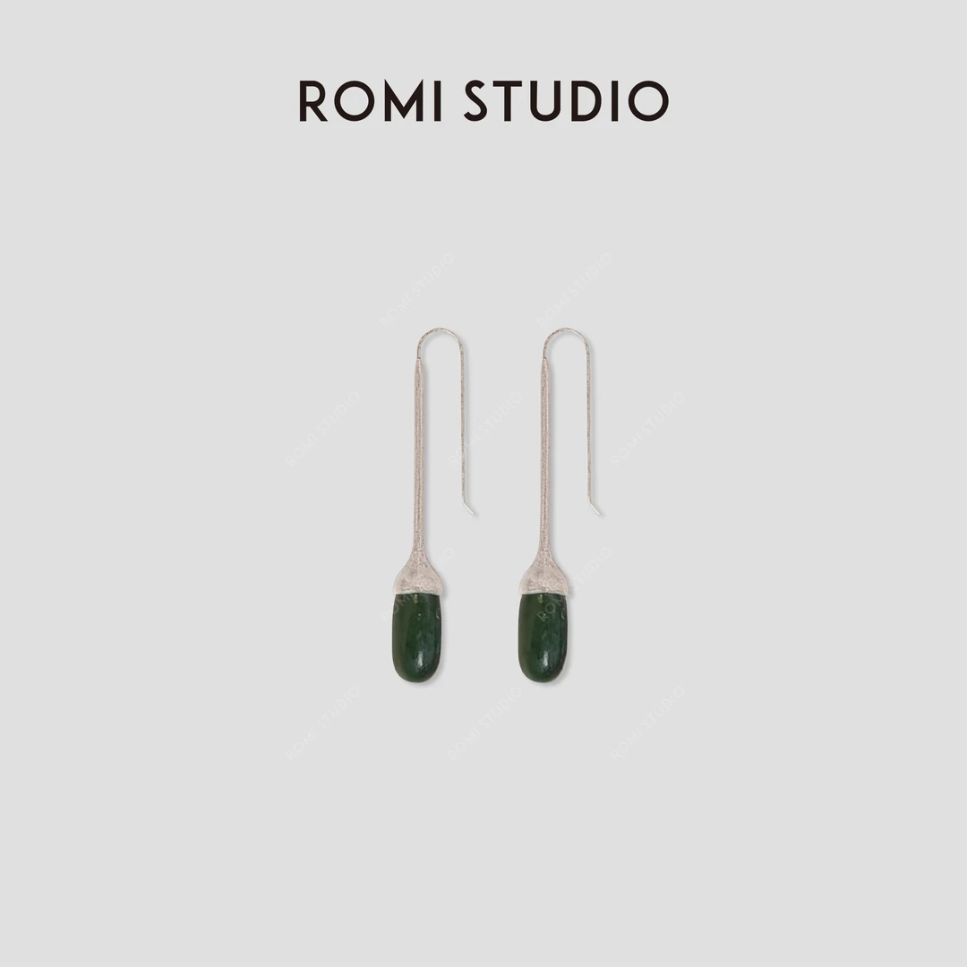 ROMI STUDIO 非金属木质耳饰 简约设计感优雅复古耳环 RWCRP33373