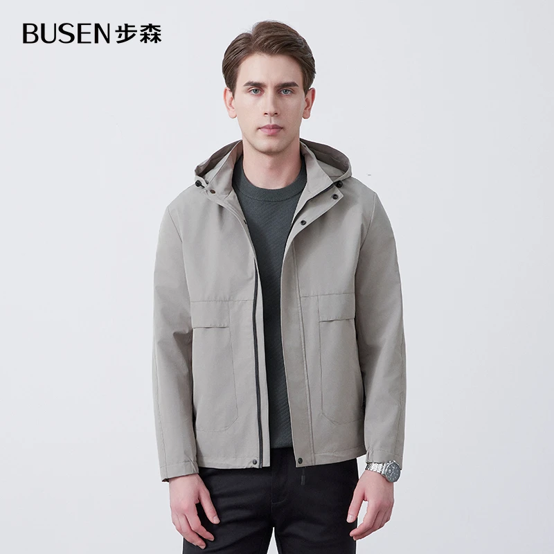 Busen/步森Busen/步森夹克外套男士商务休闲连帽上衣2025春夏新款