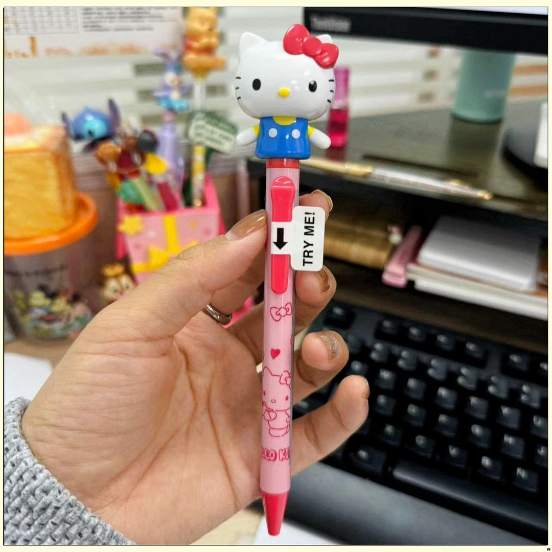 hello kity美乐蒂库洛米玉桂狗玩偶手臂可动圆珠笔卡通可爱笔GGH
