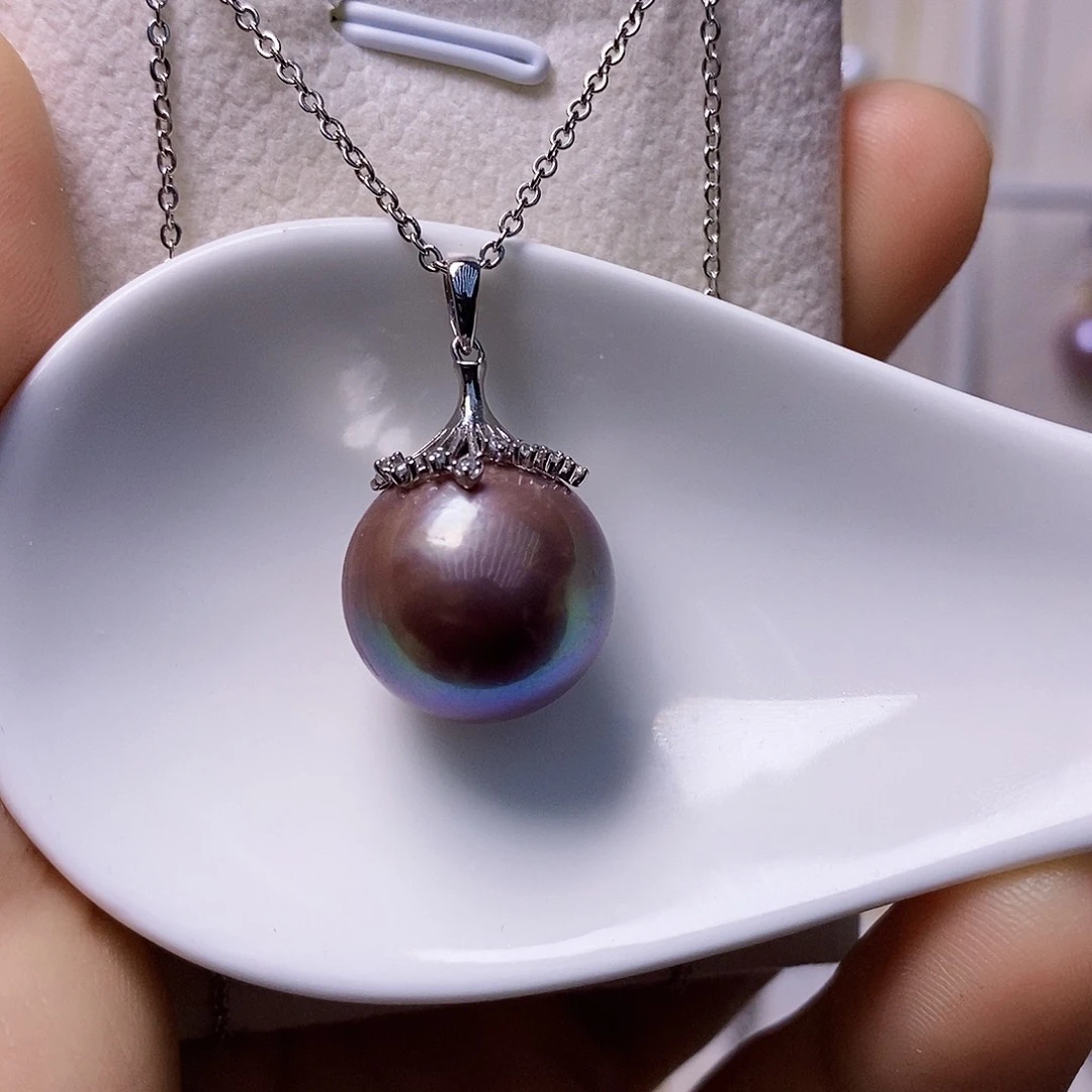 淡水珍珠银S925镶嵌颈饰