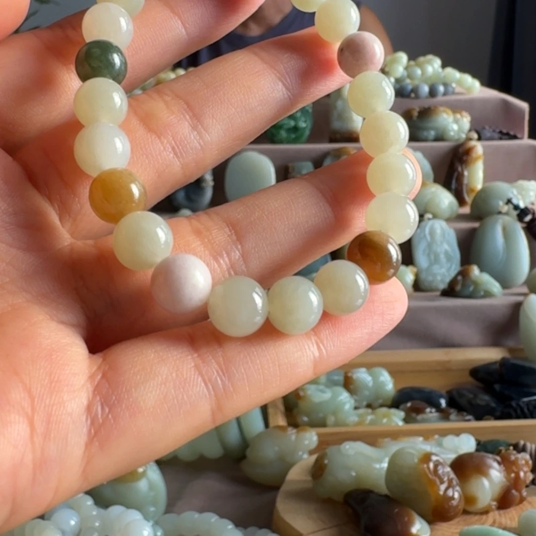 手链未镶嵌和田玉（糖玉）