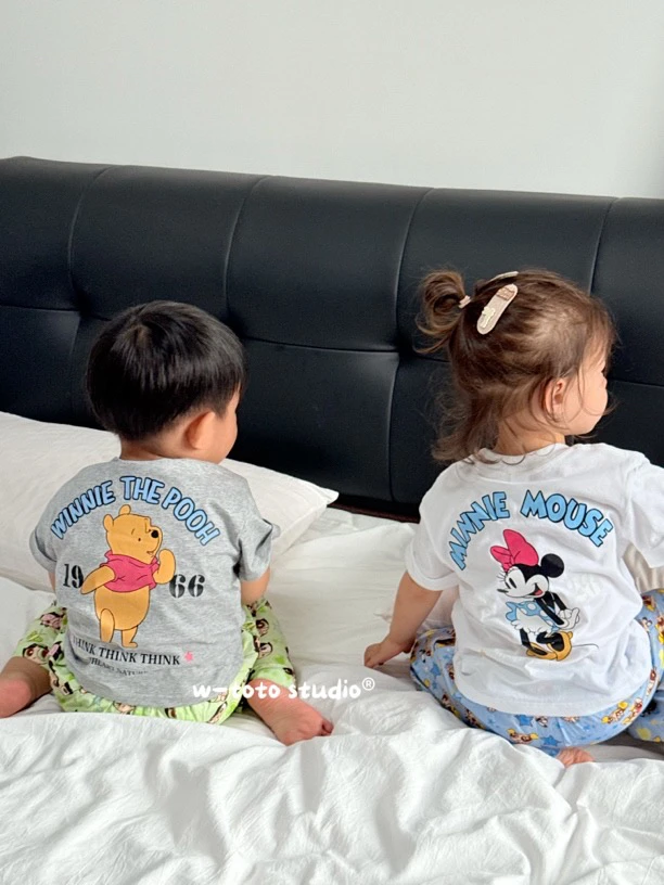 卡通姐弟装｜2025韩款夏季全棉 T 恤男宝女宝